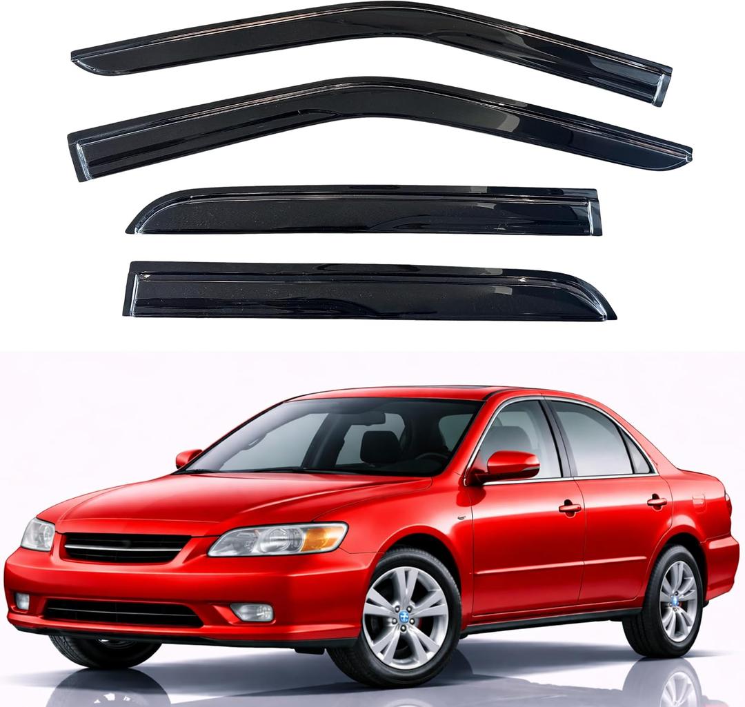 KPY Rain Guards Fit for 1998-2002 Honda Accord, Out-Channel Window Visors Vent Wind Deflectors 4PC, Car Accessories for 98-02 Accord (Sedan Only)