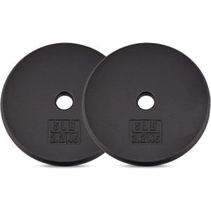 Yes4All Standard Weight Plates, 1-Inch Cast Iron Barbell Weights, Wide Range 550 LB, Ideal for Strength Training & Workout Routine, Available in Single, Pair & Set of 4