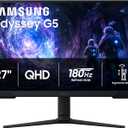 Samsung 27" Odyssey G5 (G51F) Gaming Monitor - QHD (1440P), 180Hz, 1ms, AMD FreeSync, HDR10, Height Adjustable Stand, Black Equalizer, Virtual Aim Point, Auto Source Switch+, LS27FG512ENXZA