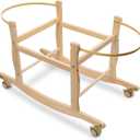 Moses Basket Stand, Bassinets Stand, Wooden Rocking Moses Baskets Stand for Baby Bassinets, Mose Basket Bassinet Stand Adjustable Bassinet Rocker with Wheels