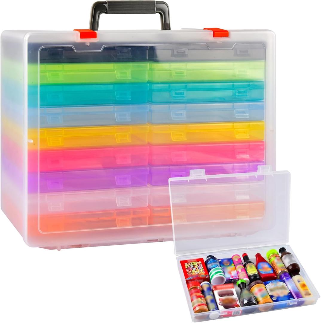 Collector Case Compatible with 5 Surprise Mini Brands Toys Series 1 2 3, 18 Independent Mini Mart Box for Gold Rush Mystery Capsule Real Miniature Collectible Toy, (Box Only)