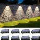 Onforu Solar Fence Lights,8 Pack Solar Lights Outdoor,3 Modes (Warm/Neutral/Cool White) for Outside,Dusk to Dawn Outdoor Lighting,IP65 Waterproof Deck Lighting for Patio,Step,Backyard,Railing,Wall
