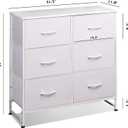 WLIVE White Dresser for Bedroom with 6 Fabric Drawers, Closet Dresser with Metal Frame, Wooden Top, Chest of Drawers for Closet, Living Room, Hallway