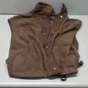 OPCAKM Women's Fuzzy Fleece Vest Oversized Sleeveless Sherpa Jacket Warm Button Down Gilet Outerwear with Pockets (Medium, Brown)