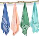 MUSH 100% Rayon derived from Bamboo Light Weight Turkish Style Towels: Ultra Soft, Super Absorbent, Bath Towel for Home & Travel (Large, Navy, Peach, Dk. Green, Aqua)