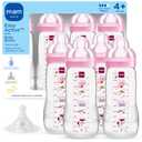 MAM 11oz Active Natural Flow Active Anti-Colic Baby Bottle, 4+ Mths, 4 Pack