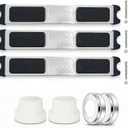 3 Pack 20 Inch Stainless Steel Pool Ladder Steps Replacement Fits for 1.5 Inch Pool Ladder, Non Slip Swimming Pool Ladder Rung with Bolts & Escutcheon & Bumpers for Inground and Above Ground Pools