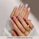 BTArtboxnails XCOATTIPS Bare 5-Shades Nude Press on Nails - 4-Week Wear Extra Short Almond Press on Nails, Easy to Apply, Soak Off, Salon Quality Value at Home, 16 Sizes - 160 Fake Nails