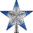 TINKSKY Christmas Tree Top Sparkle Star Glittering Hanging Xmas Tree Topper Decoration Ornaments Home Decor (Silvery Blue)