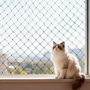 10x13ft Cat Netting Balcony, Steel Wire Reinforced Balcony Screen for Pets - Heavy Duty Cat Balcony Protection Net, Anti-Fall Safety Mesh for Windows, Patio, Stairs & Apartment Balcony