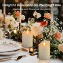 Flickering Flameless Candles with 3D Moving Flame, Real Wax Battery Operated Candles with Timer and Remote, Last 600+ Hours, 3" x 4" LED Fake Candles for Home Wedding Christmas Decor, 2 Pack