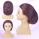 Thinp 3 Pcs Mesh Hair Net, Hair Nets Cap Hairs Cap for Sleeping Elastic Crochet Hairs Net Snoods for Women Soft Shower Caps Hair-Wrap Nets for Silk Press Cover Accessory for Sleeping