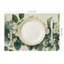 Set of 4 Flowers Leaves White Linen Cloth Placemat for Dining, Kitchen, Restaurants, Hotels - Heat Resistant and Stylish Home Decor 18x12in