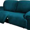 ULTICOR Extra Wide 75" - 100", Reclining 2 Seater Sofa, Extra Wide Reclining Love Seat Slipcover, 6-Piece Velvet Stretch, Reclining Sofa Covers, Thick, Soft, Washable (Deep Teal)