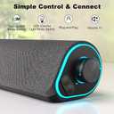 SOULION R50 Bluetooth Computer Speakers, 3.5mm PC Sound Bar for Desktop Monitor, Wired USB Powered & Colorful LED Lights with Switch Button, Surround Sound Soundbar PC Spearkers for Computer