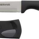 Farberware Edgekeeper 4.5-Inch Fine Edge Utility Knife with Self-Sharpening Blade Cover, High Carbon-Stainless Steel Kitchen Knife with Ergonomic Handle, Razor-Sharp Knife, Black