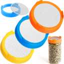 Sprouting Growing Lids for Wide Mouth Mason Jars,Sprouting Lids with 3 different orifice sizes,Alfalfa & Mung Bean Sprouts Grow Kit,L,M,S Strainer mesh(9 Pcs,Classic,Plastic)
