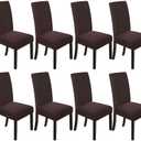 NORTHERN BROTHERS Dining Room Chair Covers Set of 8, Parsons Chair Slipcover Fit Stretch Dining Chair slipcover, Chololate (Chocolate)