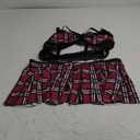 WDIRARA Women's Plus Size Tartan School Girl Costume Sexy Lingerie Set Bralette and Skirt (XX-Large Plus, Red Plaid)