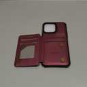 Vinich for iPhone 16 Pro Max 6.9" Wallet Case with Card Holder, RFID Blocking Credit Slots Kickstand Shockproof Phone Cover for Women Men, Wine Red