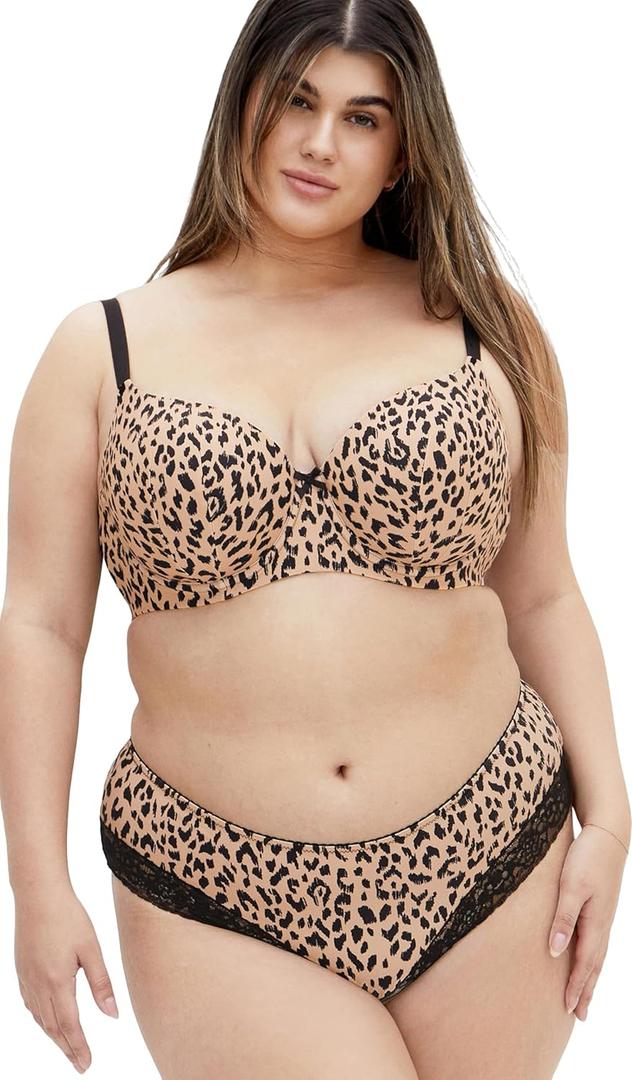 City Chic Women's Plus Size Smooth & Chic Print (40C, Ines Taupe Animal)