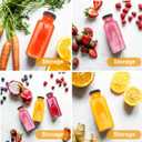 Maredash 12oz Glass Bottles with lids,juice bottles gifts for women,glass bottles with lids,glass water bottles. Kit includes Stainless Steels Straws,Two Types of Lid,Cleaning Brush 6pcs