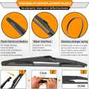 AUTOBOO 28"+28" Windshield Wipers with 12 Inch Rear Wiper Blade Replacement for Ford Focus 2012 2013 2014 2015 2016 2017 2018 -Original Factory Quality (Pack of 3)