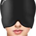 ComfiTECH Head Ice Pack Wrap Cold Cap Cooling Gel Hat, Medium, Dark Black