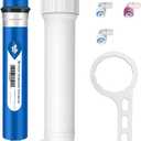 Membrane Solutions 100 GPD RO Membrane, Reverse Osmosis Membrane with Membrane Housing, Replacement for Under Sink Home Drinking RO Water Filter System, Wrench,1/4" Quick-Connect Fittings,Check Valve