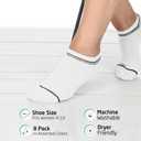 HOT FEET Thin Ankle Socks for Women & Girls  Fun & Cute Low Cut No Show Socks, Stocking Stuffers, 6, 8, 18 PK Size 4-10 (White)