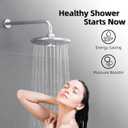 KINSE 10inchs Pressure Boosting Rain Showerhead,High Flow Rainfall Shower Head, 8- showerwater output modes, 360Adjustable showerheads, Anti-corrosion and durabl (ABS, Chrome)
