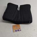 Cushion Lab Patented Pressure Relief Seat Cushion for Long Sitting Hours on Office & Home Chair - Extra-Dense Memory Foam for Soft Support. Car Pad for Hip, Tailbone, Coccyx, Sciatica - Black