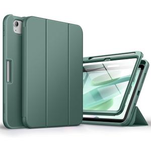 SURITCH Case for iPad (A16) 11th Generation 11 Inch 2025/iPad 10th Generation 10.9 Inch 2022, with Screen Protector, Pencil Holder Tri-fold Stand Auto Wake/Sleep Shockproof Protection,Green