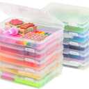 IRIS USA 5" x 7" Photo Storage Box Craft Keeper, 10-Pack, Organization Cases for Pictures, Crafts, Scrapbooking, Stationery Storage, Protection and Organization, Clear