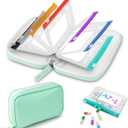 A7-L Water-Proof Pill Pouch Set Large Pill Organizer, BPA Free, A7-L Pill Loose-Leaf Storage with Color-Coded Medicine Pouches, Reusable Travel Medicine Organizer Zippered Pill Organizers Weekly (Green)