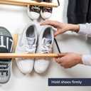 Wall Mounted Shoe Rack - A Wooden, Modern, Slim, and Small Shoe Storage Solution for Shoes and Boots in Narrow Spaces, entryways, or hallways. (30-in-Wide, Pack of 2)