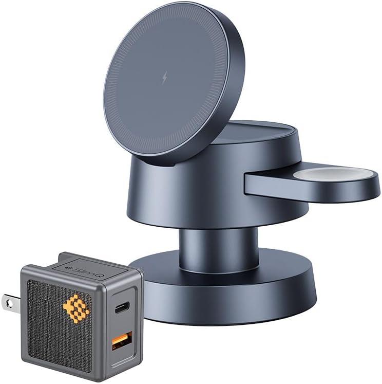 4-in-1 Wireless Charger with Mushroom Lamp & 30W Changer