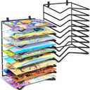 Vowcarol 2 Pack Art Drying Rack for Classroom, 9 Shelves Paint Drying Racks Wall Mount and Desktop Stand