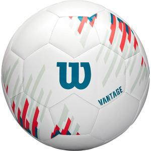 WILSON NCAA Vantage Soccer Balls - Size 3, Size 4 and Size 5 (White/Teal)