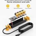 CCCEI Heavy Duty Surge Protector Power Strip 20 Amp Individual Switches. 10FT 12 Gauge Extension Cord with Multiple Outlets. Kitchen, Garage, Shop, Industrial Wall Mount Electric Extender, Yellow.