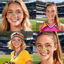 Soccer World Cup Face Paint Tattoos Waterproof Football Eye Temporary Tattoos for Kids Adults, Sports Party Game Day Makeup Stickers