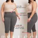 Rekucci Curvy Woman Ease into Comfort Plus Size Capri w/Tummy Control (Black, S)
