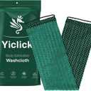Yiclick Dual-Textured Exfoliating Washcloth Towel - Back Scrubber for Use in Shower Bath