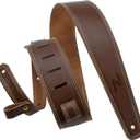 Nefelibata Guitar Strap, 2.5" Wide Full Grain Leather Guitar Straps with Foam Padding and Cable Storage Loop, for Kids, Men and Women, for Acoustic, Bass and Electric Guitars - Vintage Brown