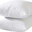 basic home® Hotel-Style 20x20 Goose Feather Pillow Insert for Sofa & Bed - 100% Odorless & Plump Cushion Filler - 233TC Cotton with Inner Liner to Prevent Poking (20x20 Inch)