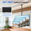50-100'' Swivel TV Ceiling Mount, up to 176lbs, 45.3-66.9'' Adjustable Height Hanging TV Mount, Fits Pitched/Vaulted Roof, Max VESA 800x600 mm