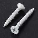 2 x WenSilon(30 PCS) 1/4" x1-3/4 White Concrete Screw Anchor White Flat Head for Anchoring to Masonry, Block or Brick Stucco