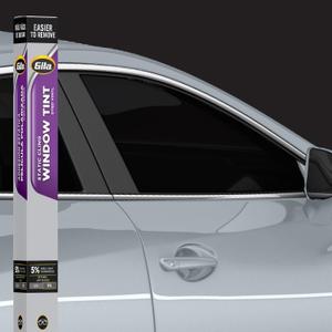 Gila Static Cling 5% VLT Automotive Window Tint DIY Easy Install Glare Control Privacy 2ft x 6.5ft (24in x 78in), 5% Super Limo Black (JS242)