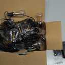 50 FT Outdoor String Lights - LED Waterproof Patio Lights with Dimmer Remote - Edison Bulbs for Porch, Backyard & Cafe/Bistro (Black Plug in (Not Solar))