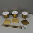 UME 3 Pack Cordless Table Lamp, Battery Operated Lamp - Portable Waterproof Rechargeable Table Lamp w/ 3 Color Temps & Stepless Dimming for Dinner, Desk, Cafe, Outdoor (Brushed Gold)